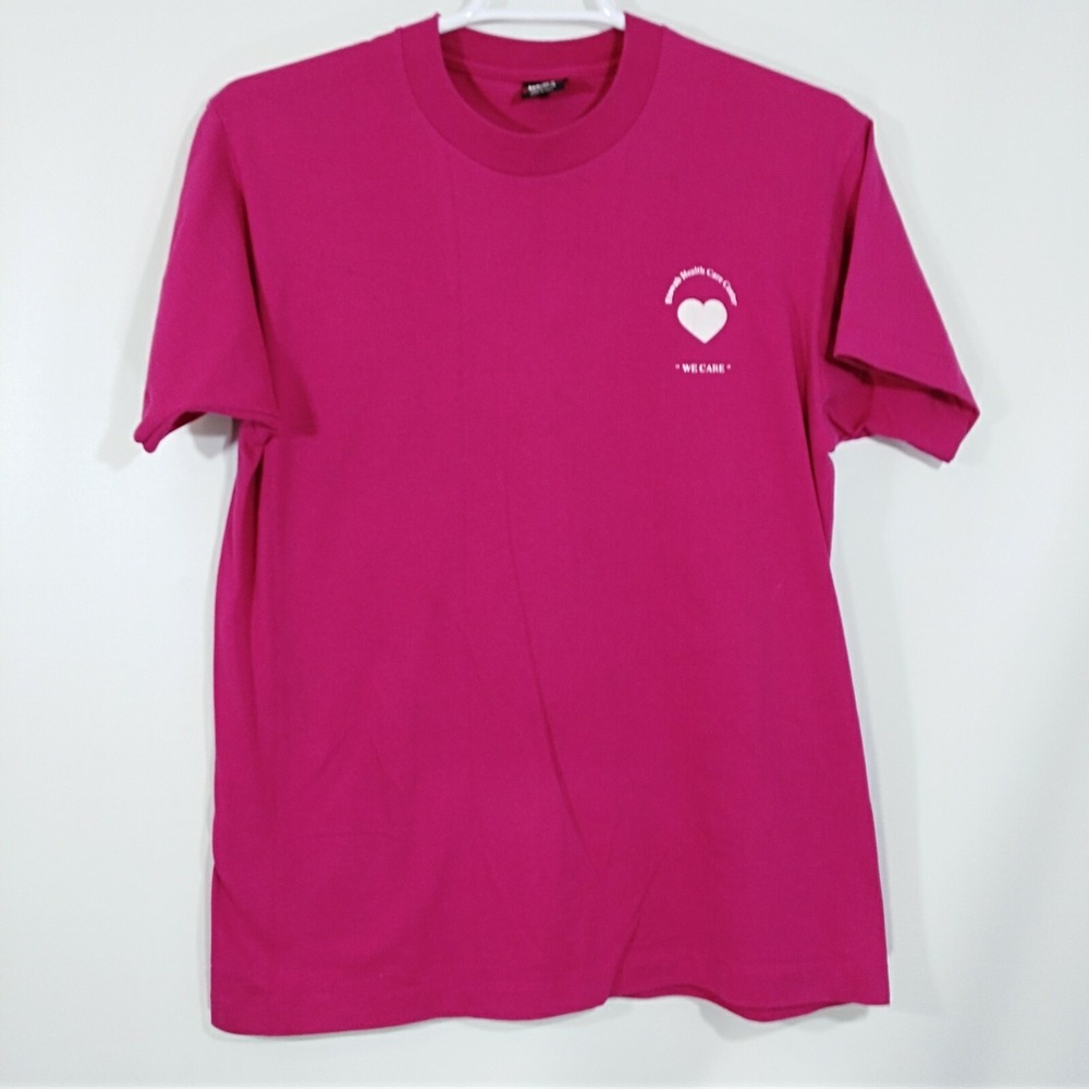 Fruit of The Loom Best Single Stitch Size L USA Pink Etowah Care Vintage T Shirt